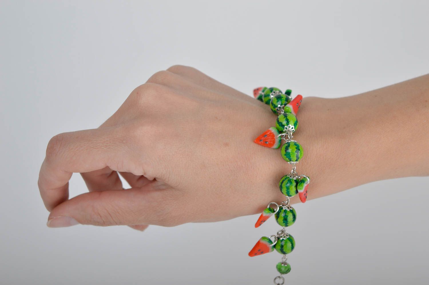 Handmade designer stylish bracelet jewelry made of polymer clay unusual bracelet photo 6