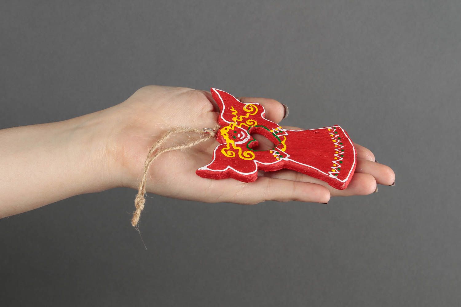 Елочная игрушка ручной работы фигурка из соленого теста новогодний декор фото 2