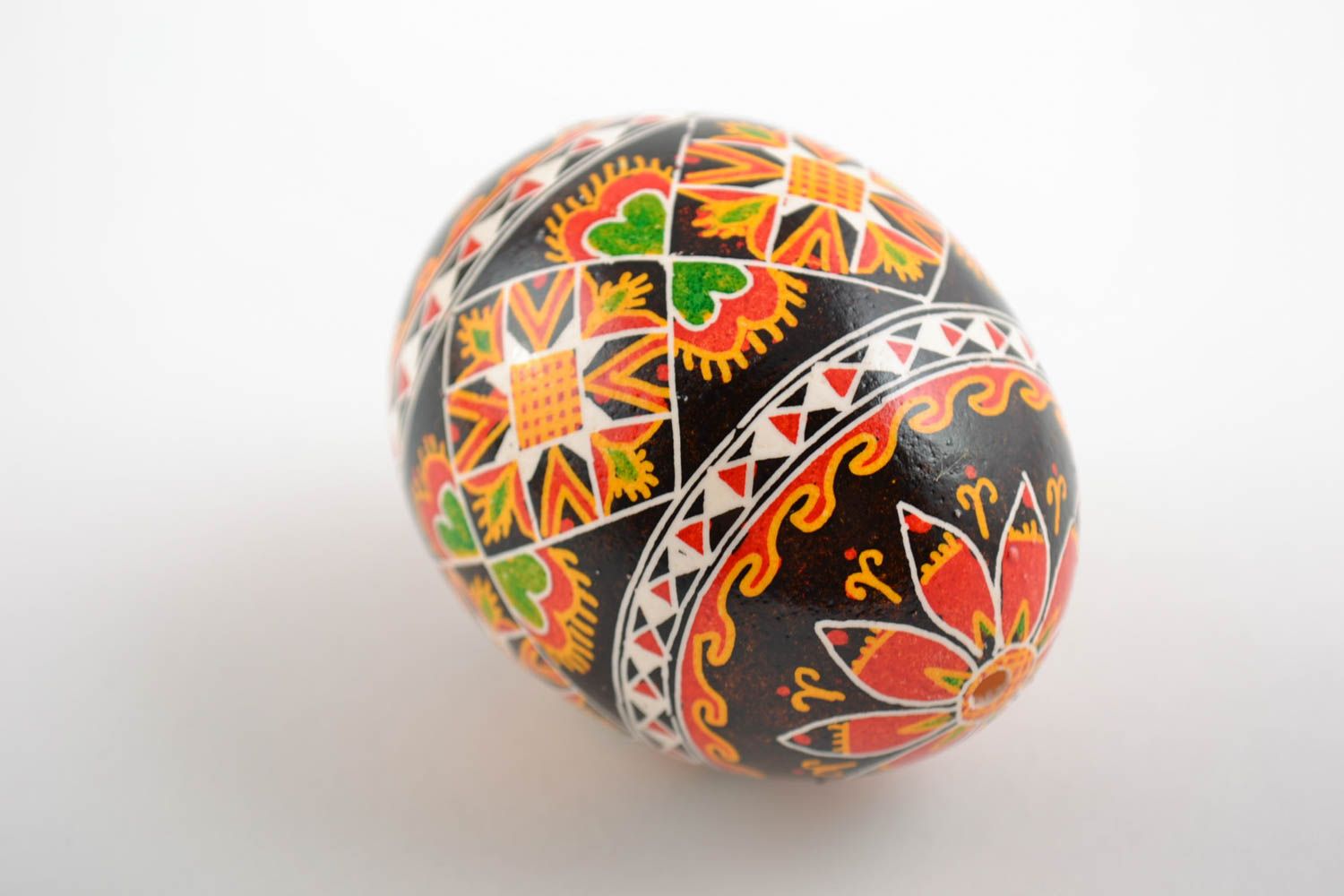 Homemade Easter egg decorative traditional pysanka with acrylic painting photo 3