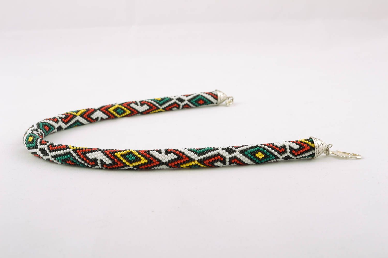 Handmade beaded cord necklace photo 1
