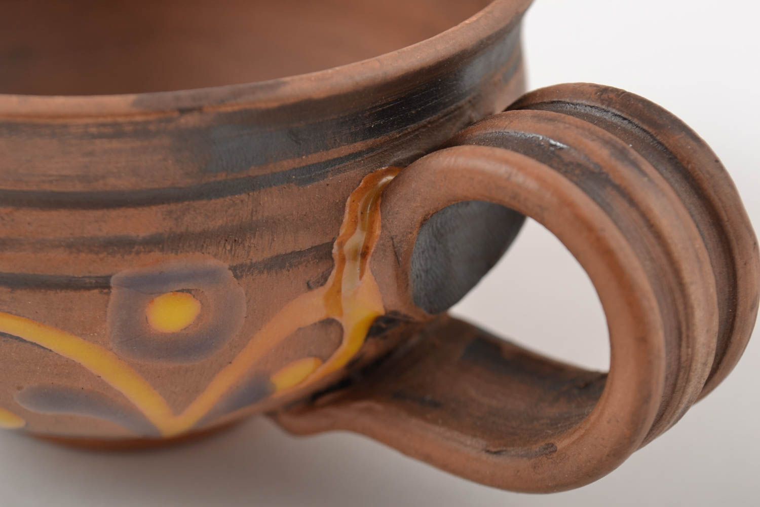 Tazas de cerámica hechas a mano de arcilla utensilios de cocina regalo original foto 2