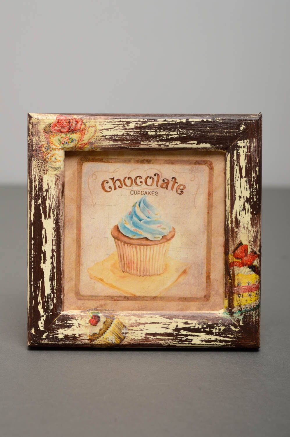 Tableau décoratif en bois Petit gâteau au chocolat  photo 5