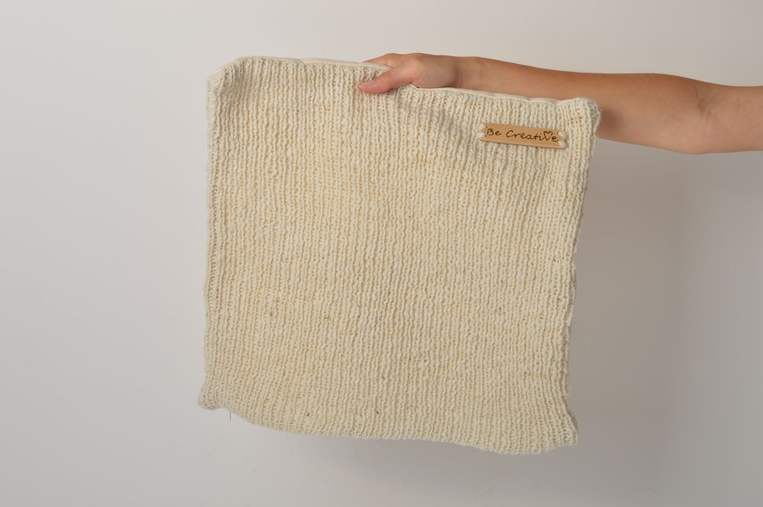 Funda de almohada artesanal tejida con dos agujas ropa de cama regalo para mujer foto 5