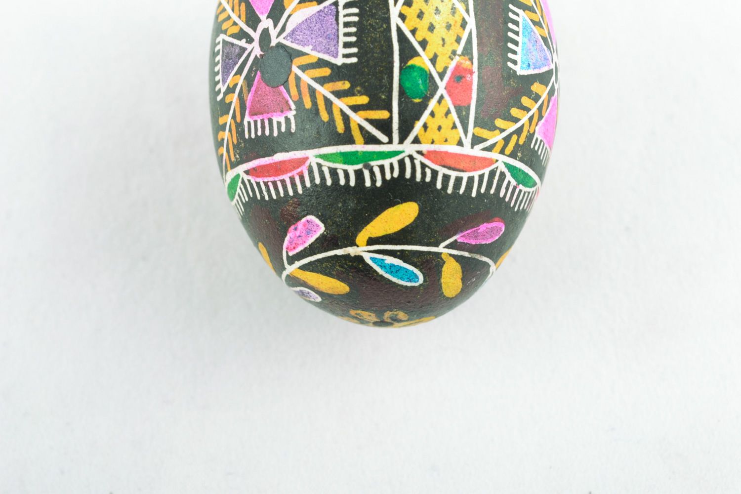 Easter souvenir homemade decorative egg painted with melted wax and aniline dyes  photo 3