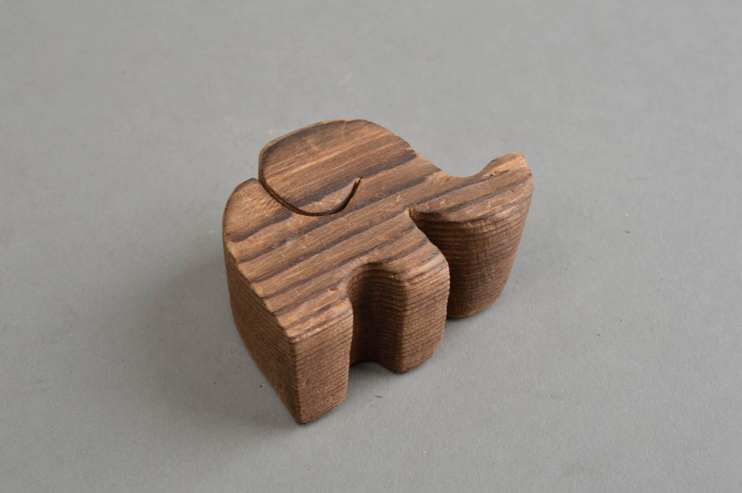 Deko aus Naturmaterialien geschnitzte Holzfigur Elefant Figur aus Holz handmade foto 4