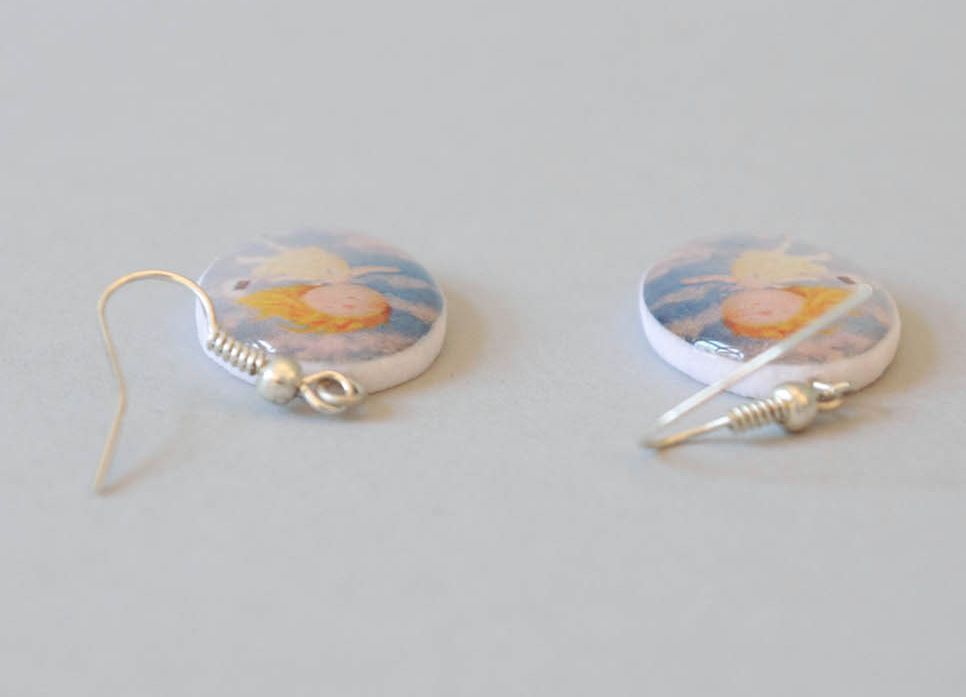 Oval pendant earrings Little Angel photo 5