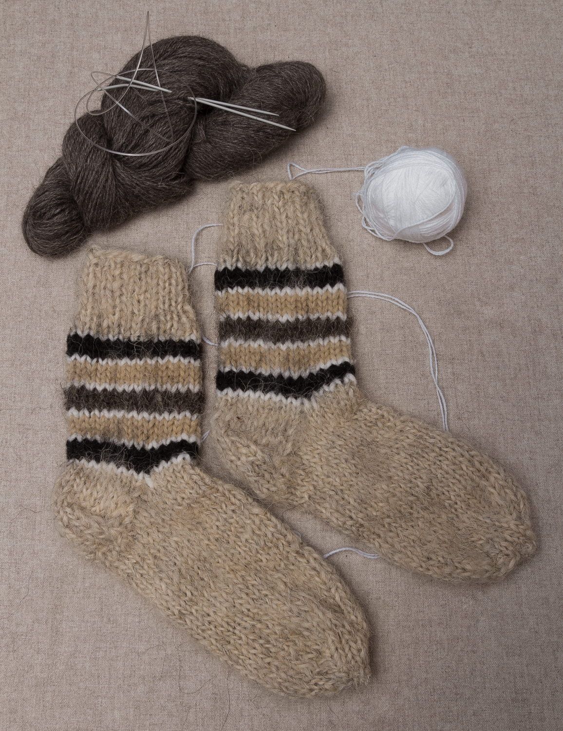 Frauensocken, natürliche Schafwolle foto 1