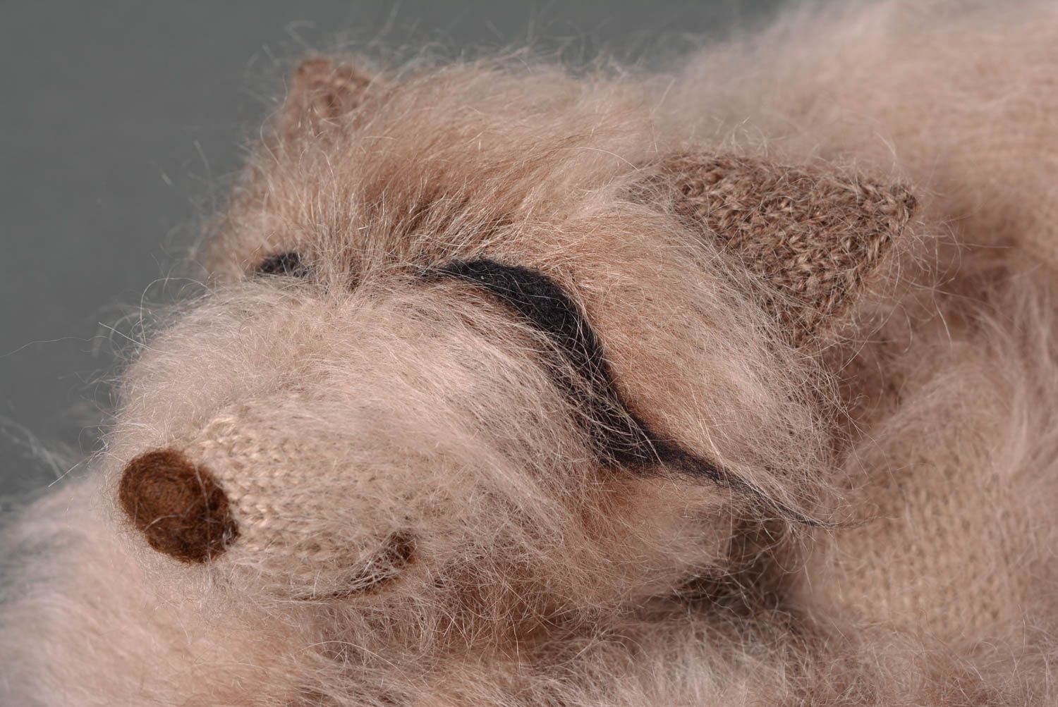 Peluche animal raton Jouet tricot fait main en laine original Cadeau pour enfant photo 2