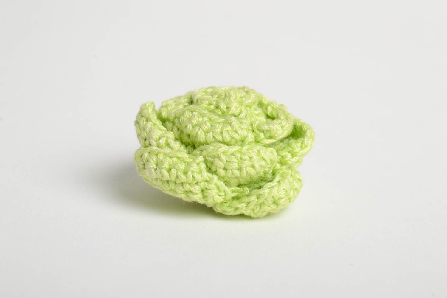 Petite peluche Jouet tricot en coton au crochet Chou vert Cadeau enfant photo 2