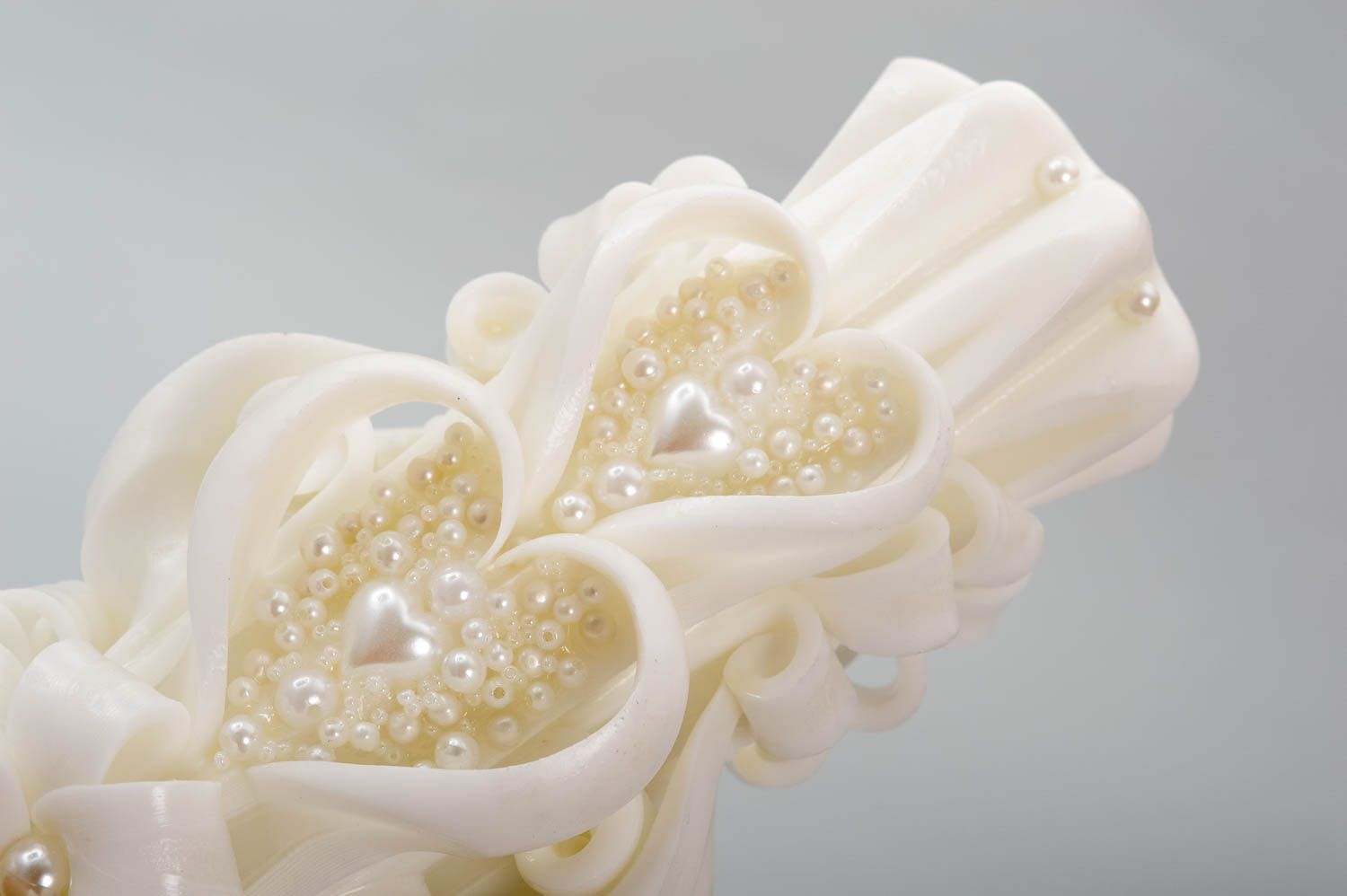 Vela de parafina hecha a mano con perlas elemento decorativo regalo original foto 4