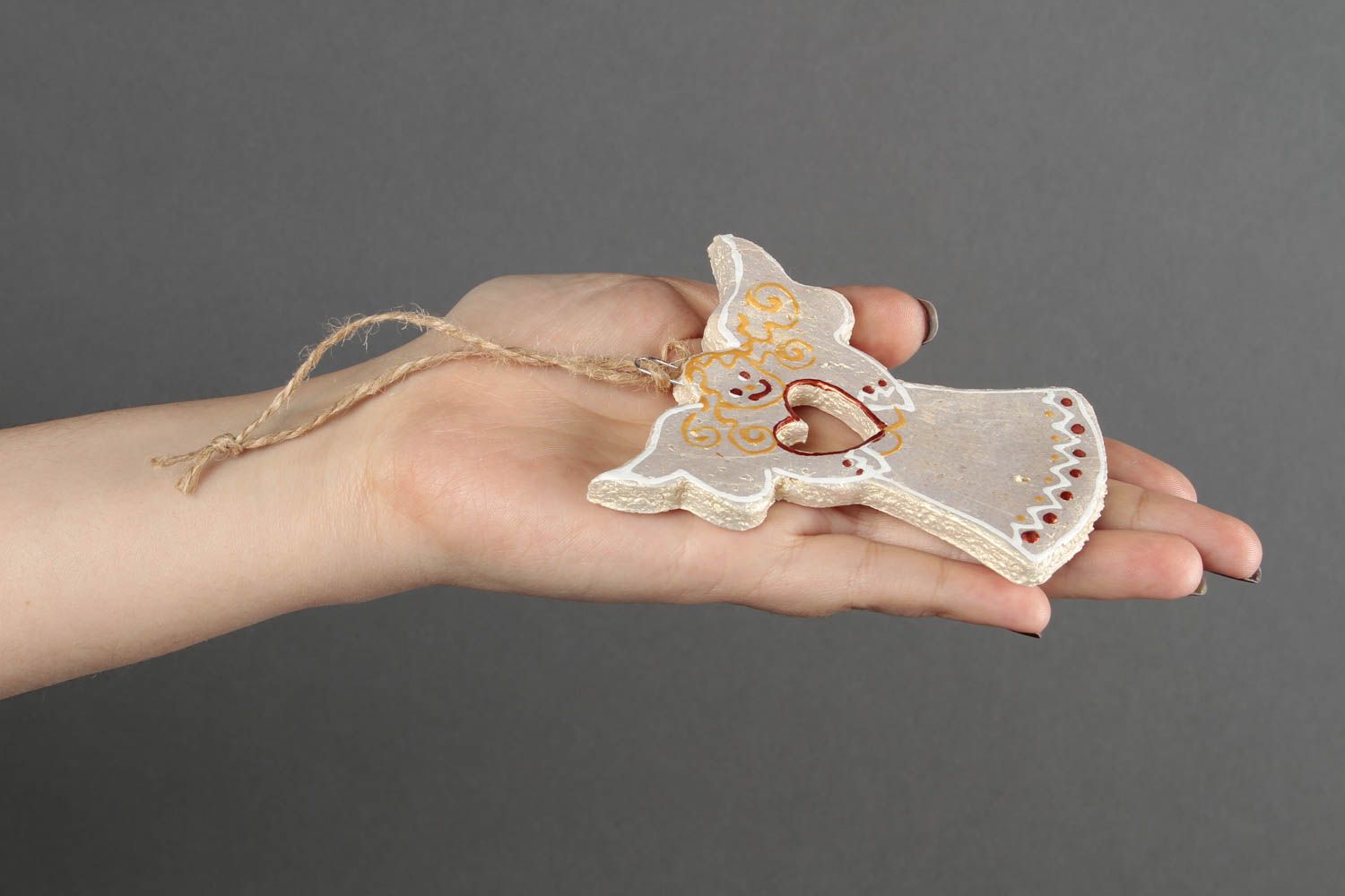 Елочная игрушка ручной работы новогодний декор фигурка из соленого теста фото 2