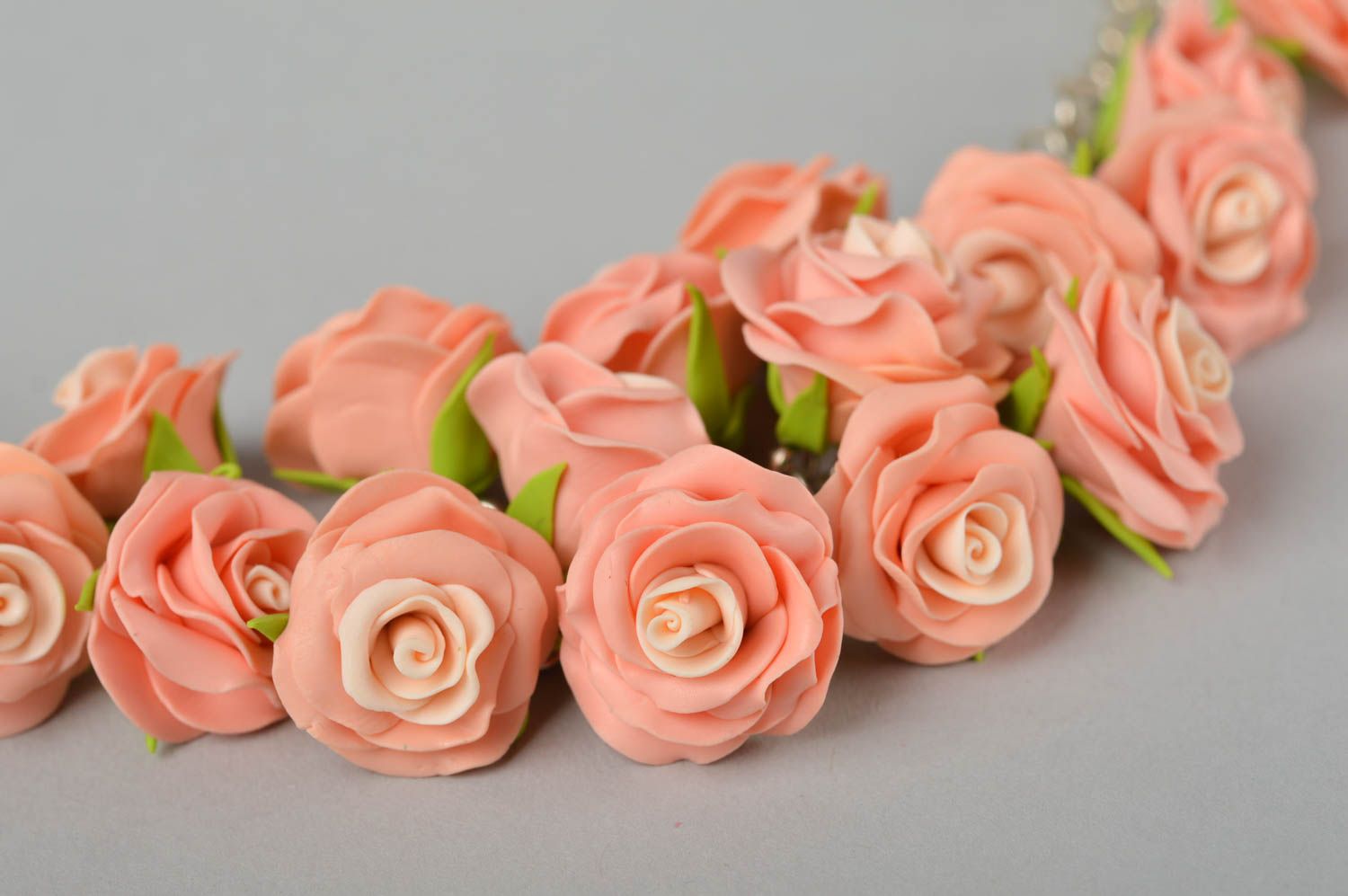 Armband handmade Damen Collier Geschenk für Frauen mit Blumen aus Polymer Ton foto 2