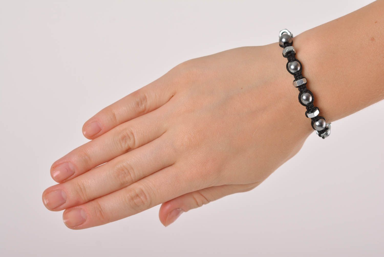 Stylish handmade macrame bracelet beaded wrist bracelet woven cord bracelet photo 3