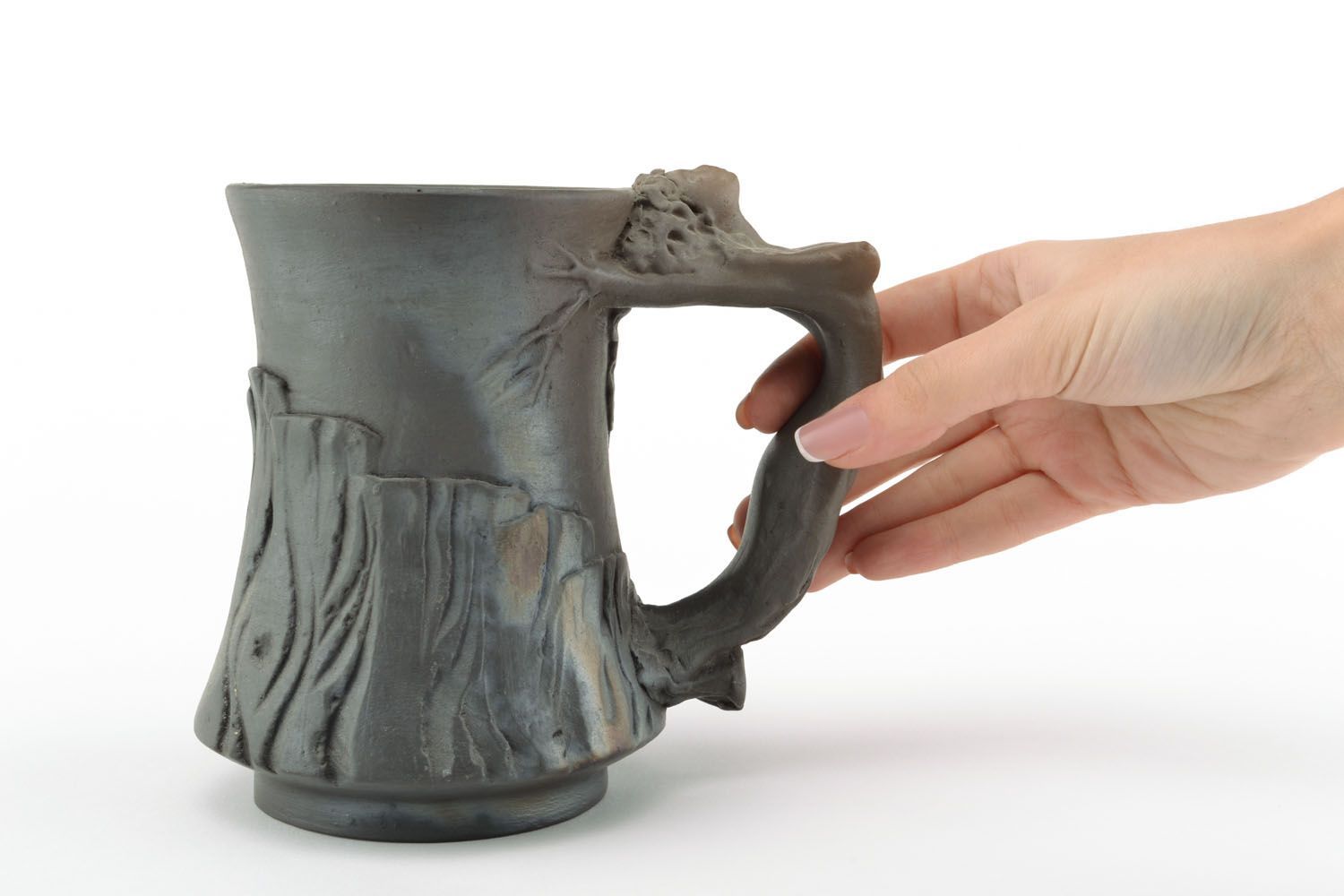 Black smoke ceramic beer mug  photo 6