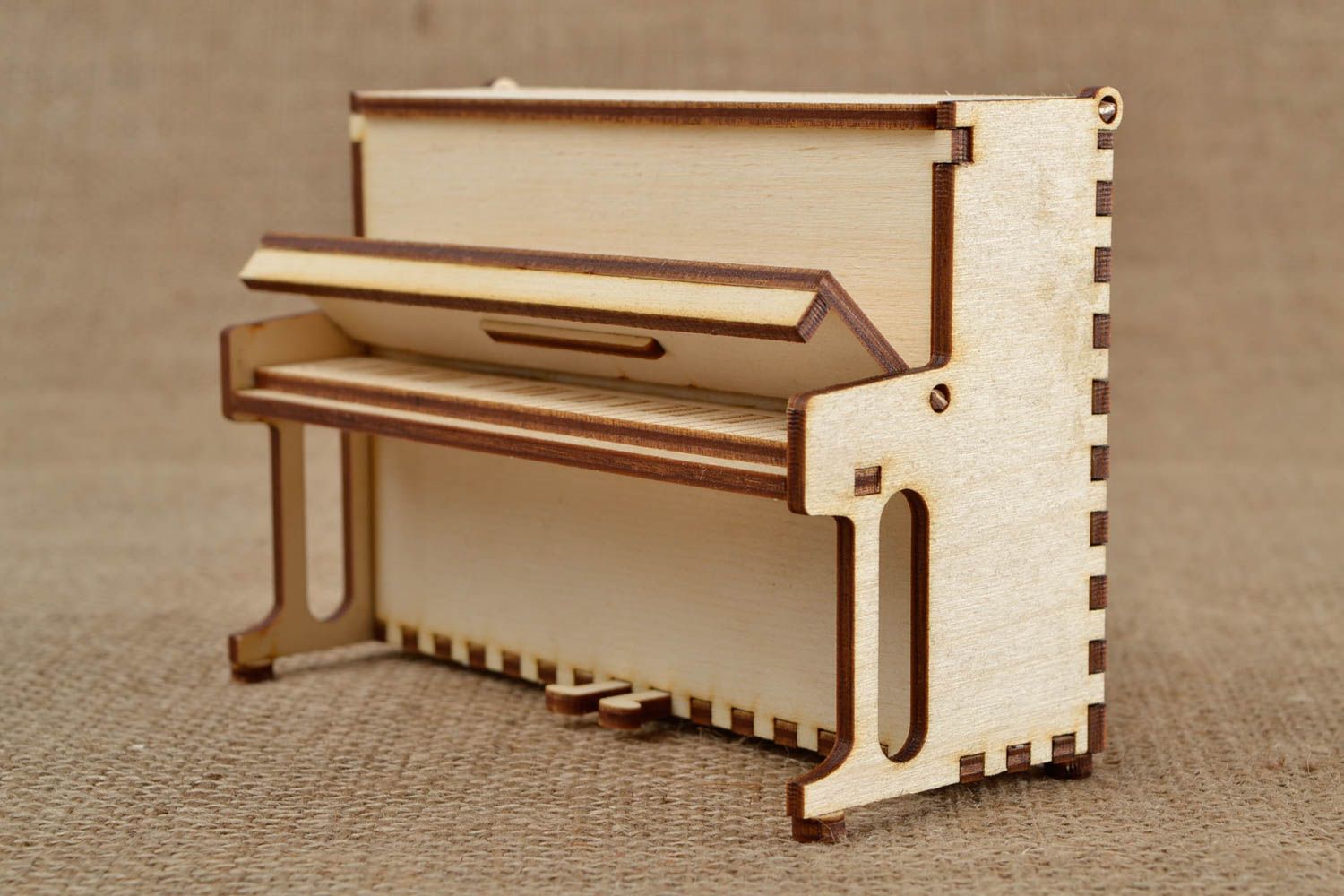 Handmade Klavier romantische Figur zum Bemalen Holz Rohling Miniatur Figur grell foto 1