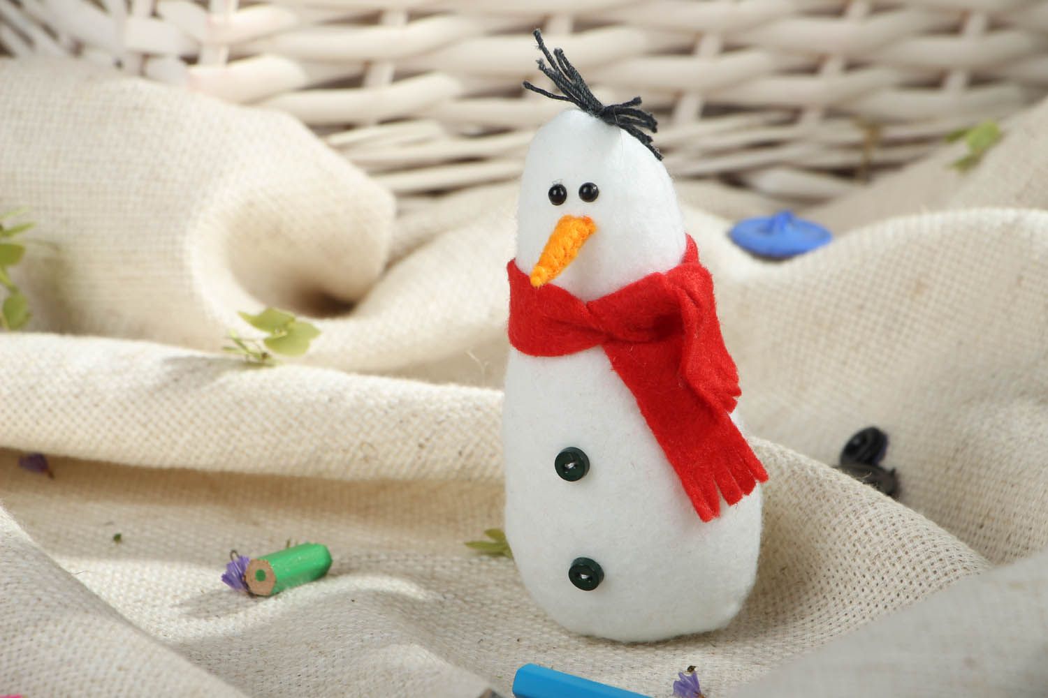 Bonhomme de neige décoratif fait main Igor photo 5