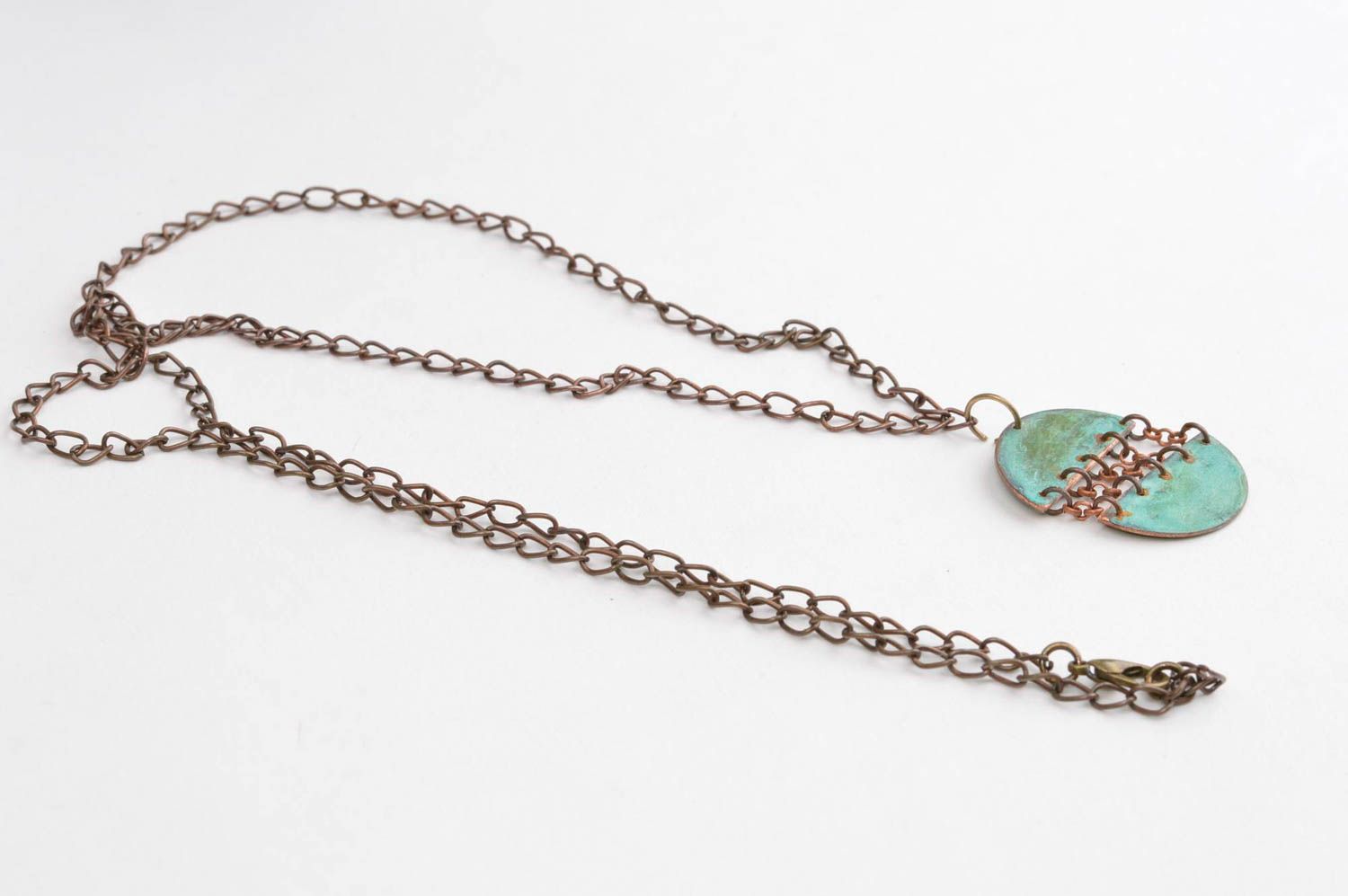 Copper pendant handmade pendant accessories for women pendant of two parts  photo 3