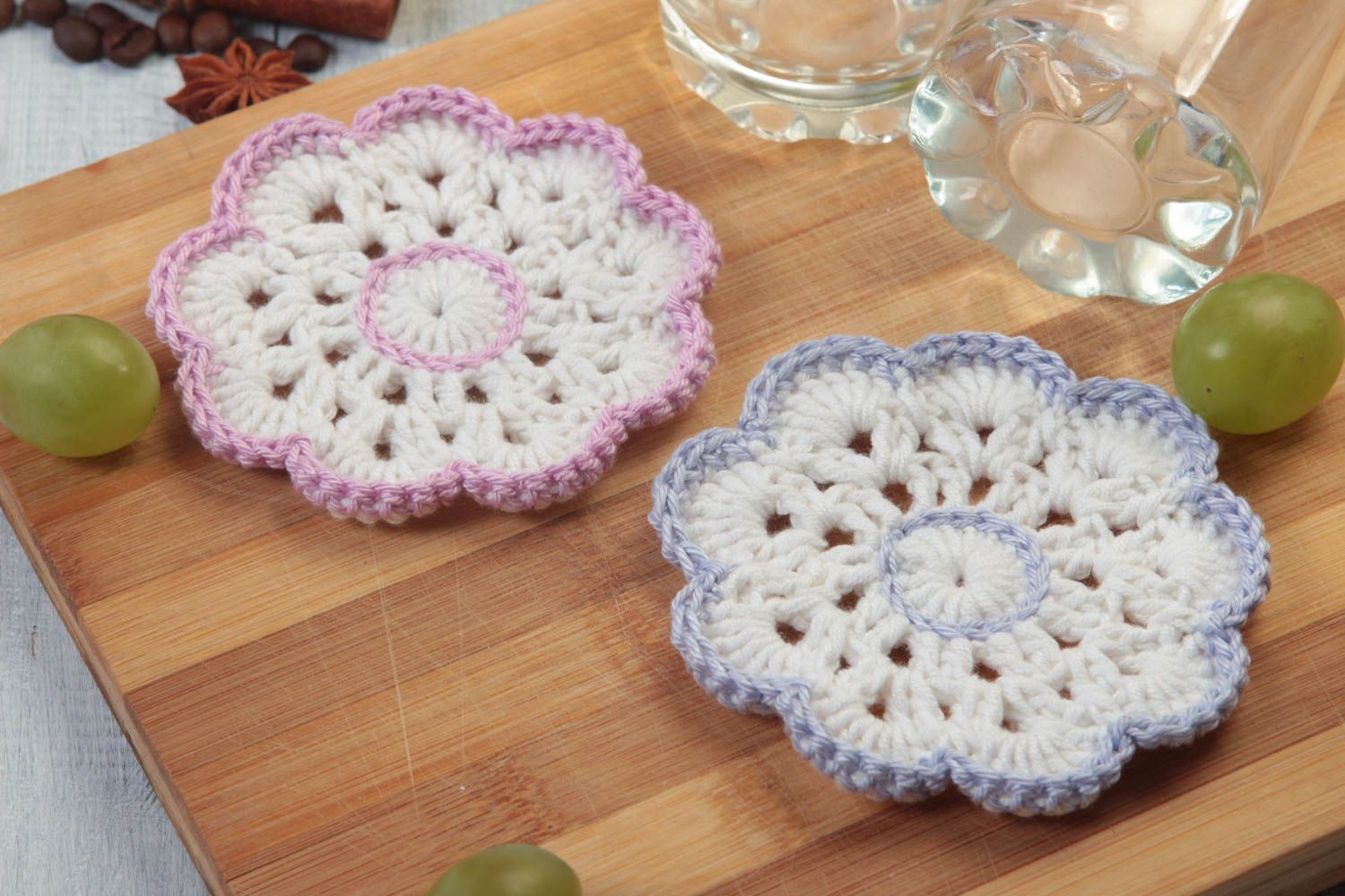 Posavasos artesanales tejidos a crochet elementos decorativos regalo original foto 1