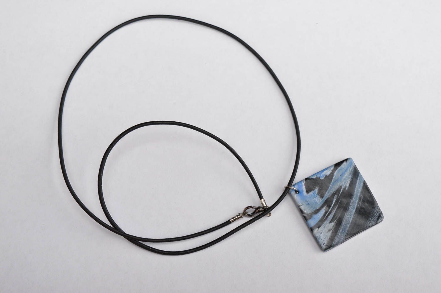 Stylish handmade plastic pendant unusual pendant on cord gifts for her photo 4