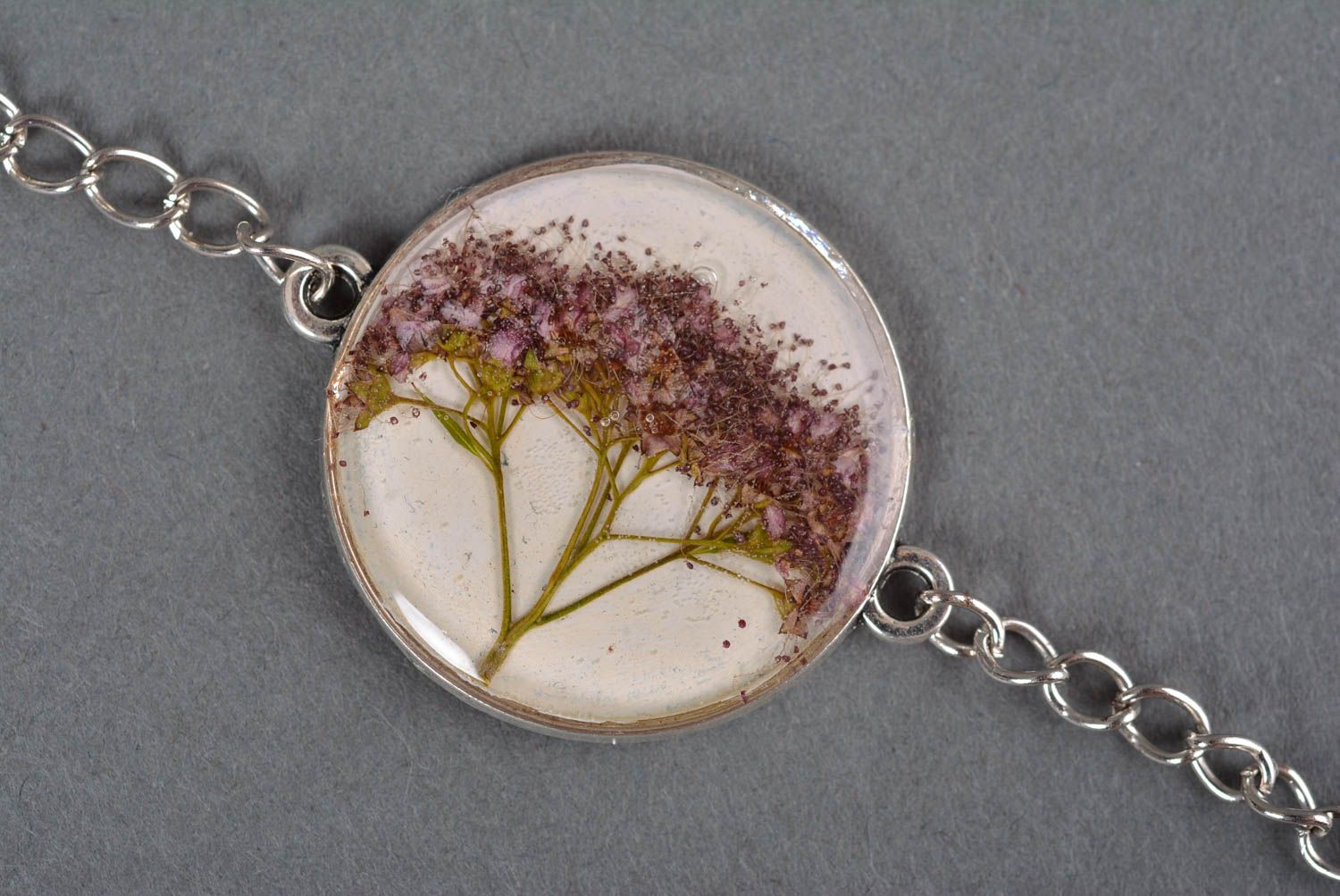 Handmade bracelet metal jewelry flower bracelet epoxy resin gifts for women photo 3