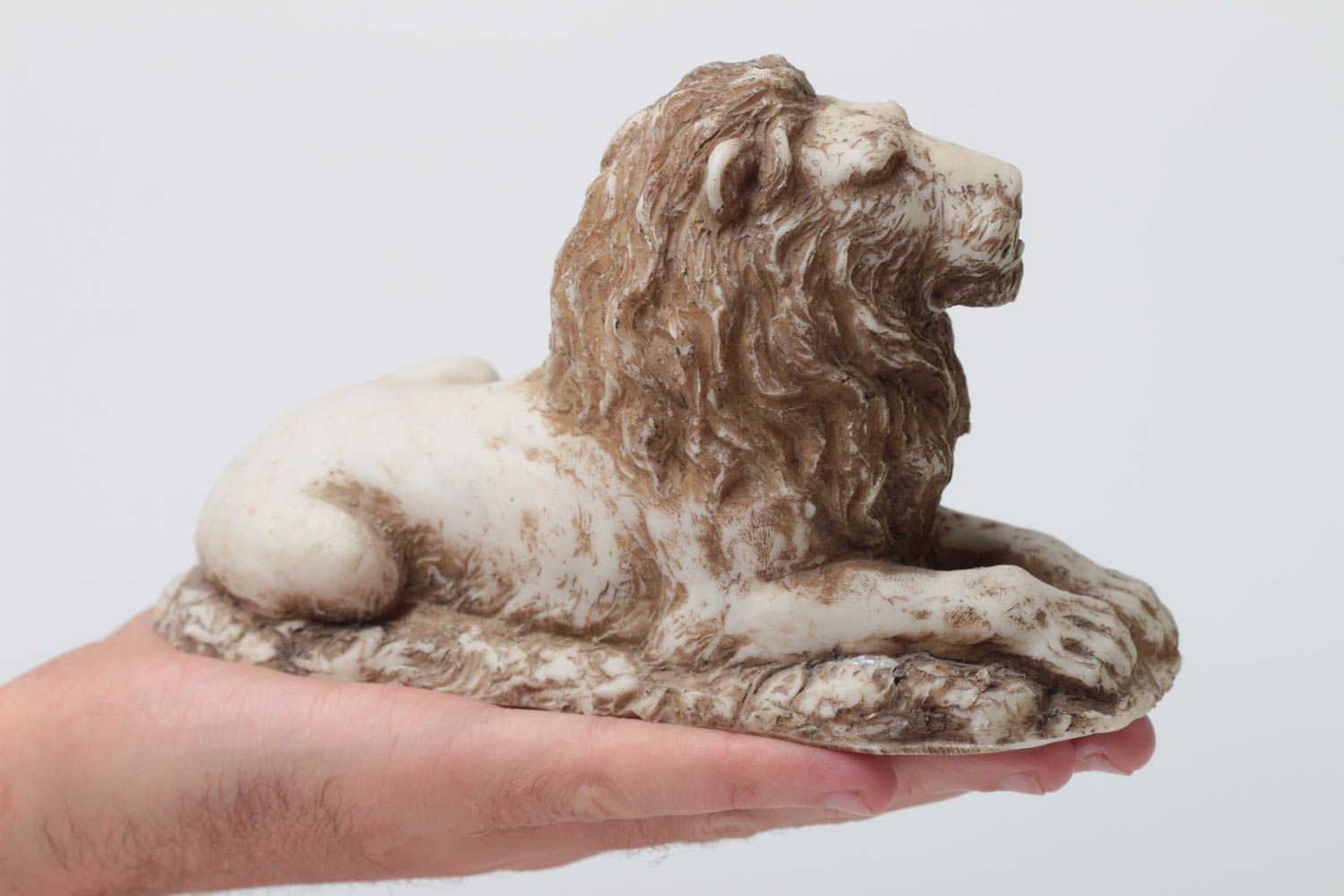 Figurine décorative fait main Statuette originale Déco maison Lion avec peinture photo 5