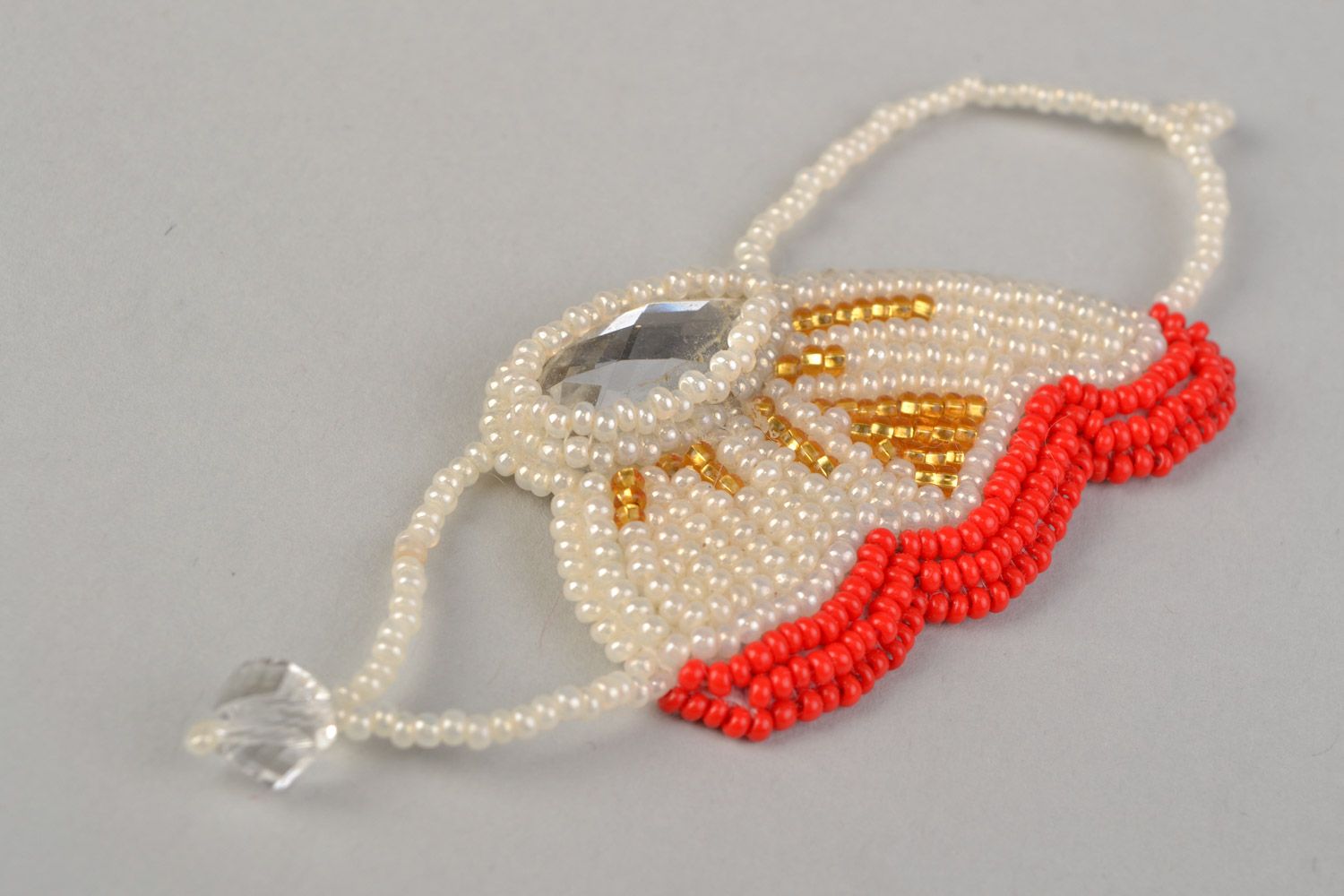 Pendentif en perles de rocaille rond fait main pour femme Aile de papillon photo 4