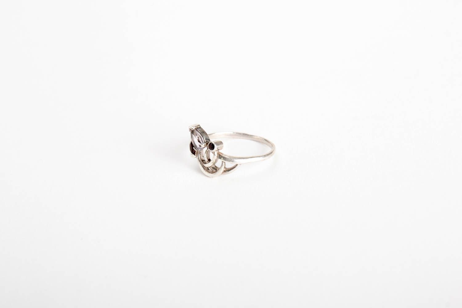 Серебряное кольцо ручной работы женское кольцо серебряное украшение с аметистом фото 3