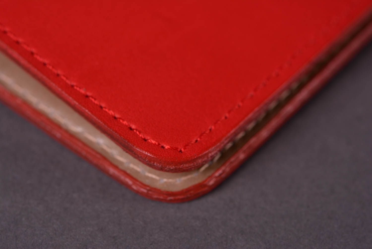 Кошелек ручной работы кожаный кошелек красного цвета подарок женщине длинный фото 3