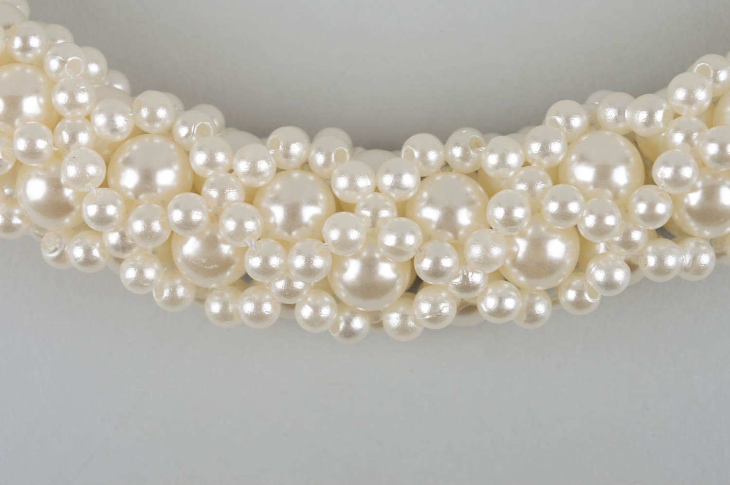 Collar de perlas de color blanco bisutería artesanal regalo original para mujer foto 3