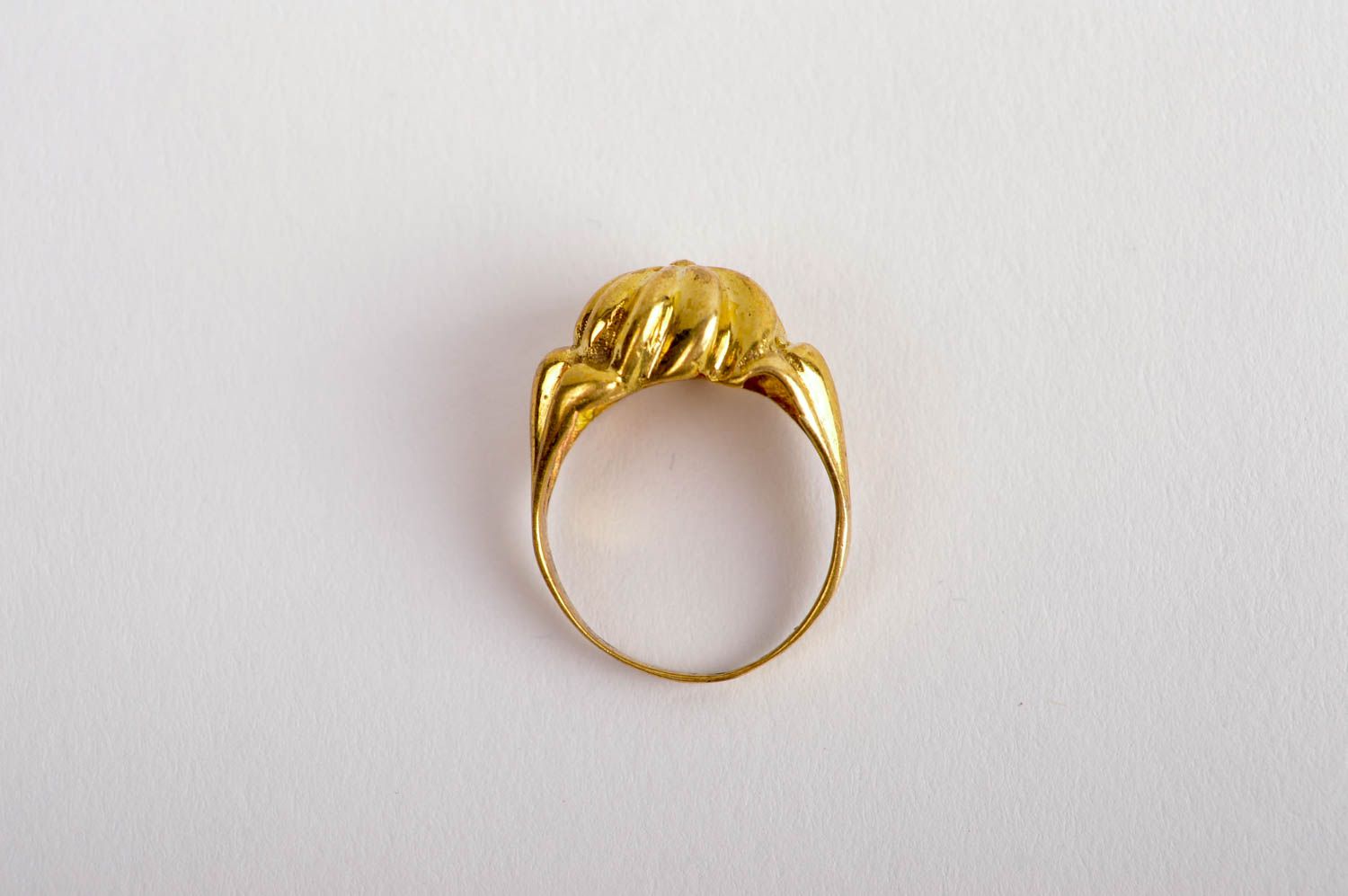 Unusual handmade metal ring stylish brass ring design accessories for girls photo 5