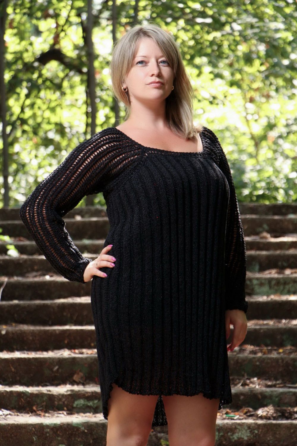 Black knitted tunic photo 4