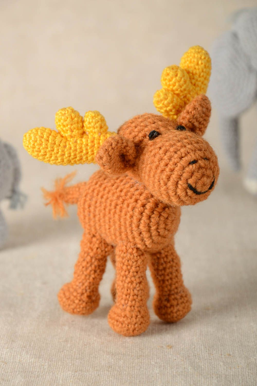 Jouet tricoté au crochet Peluche faite main Cadeau enfant original Cerf photo 1