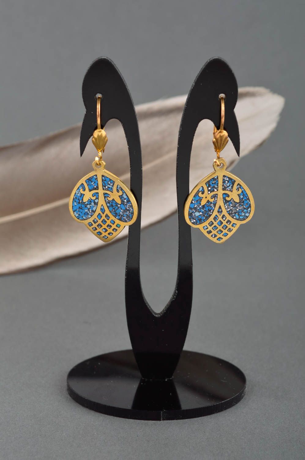 Handmade beautiful stylish earrings elegant designer earrings brass jewelry photo 1