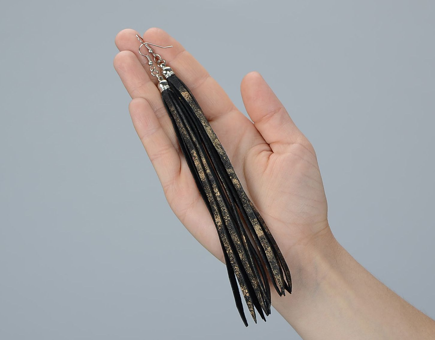 Earrings made from genuine leather Tassels photo 5