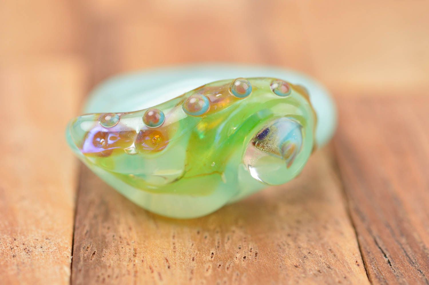 Handmade glass jewelry lampwork accessories glass ring present for women photo 5