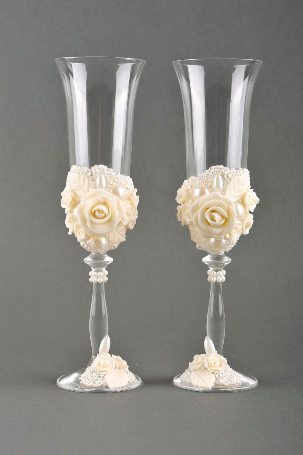 Copas decoradas para boda blancas artesanales envases de vidrio detalles de boda foto 2