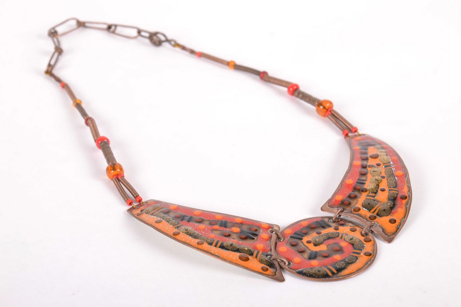 Copper necklet of sunny coloring photo 2