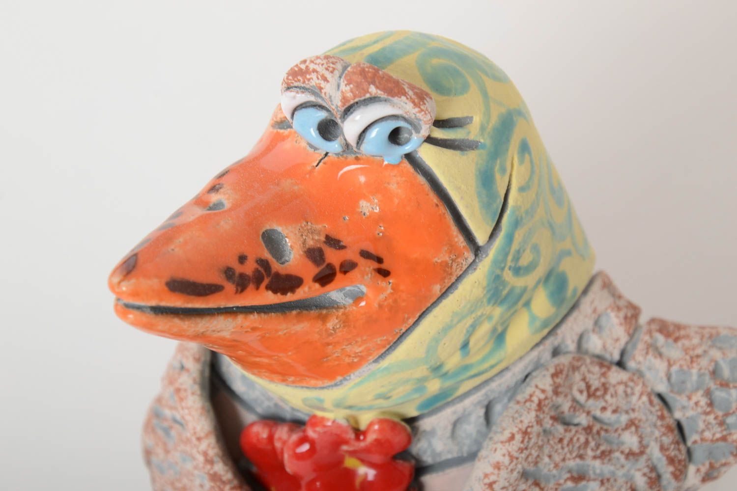 Deko Element Keramik Spardose handmade Wohnzimmer Deko Geschenk für Kind Vogel foto 3