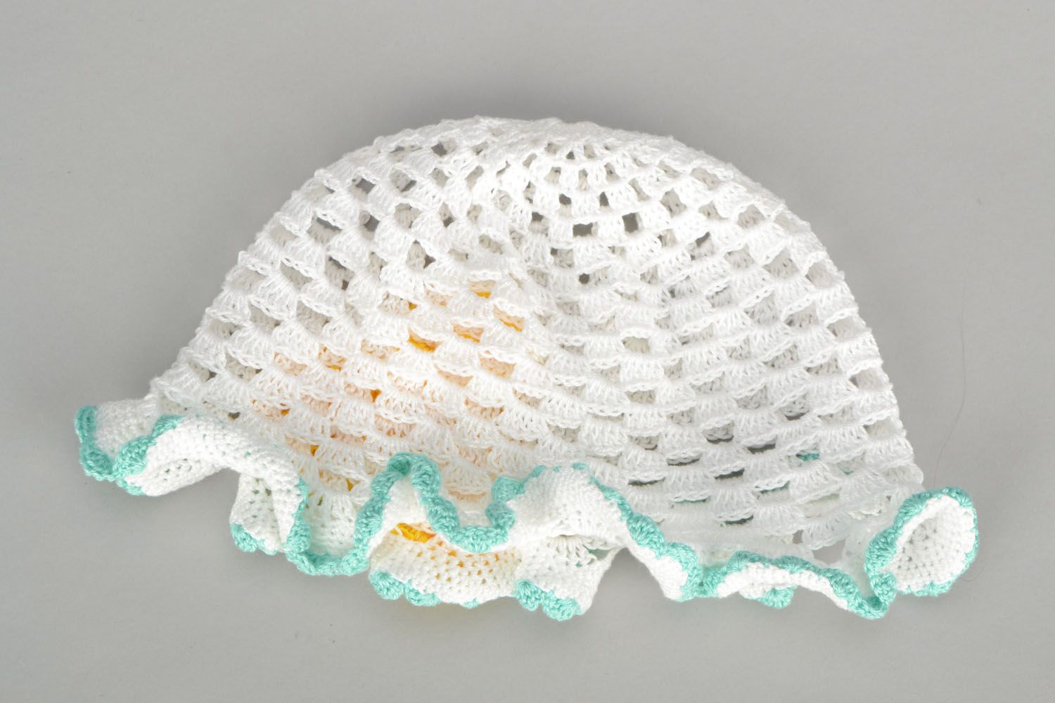 Children's openwork crochet hat photo 4