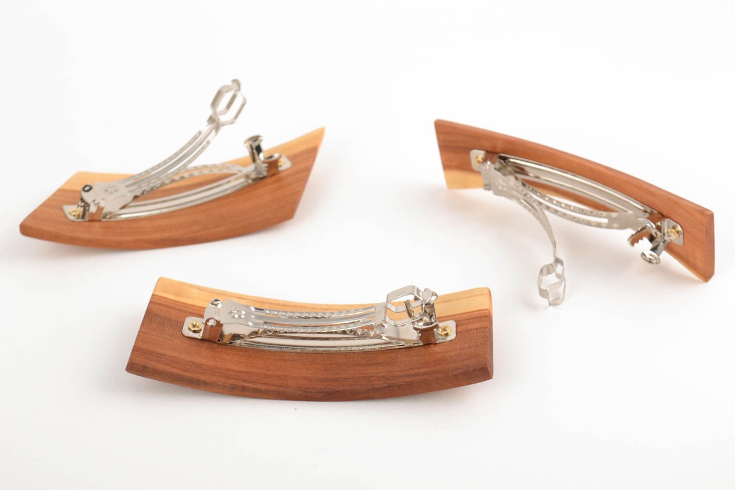Schönes natürliches Designer Holz Haarspangen Set handmade 3 Stück für Damen foto 2