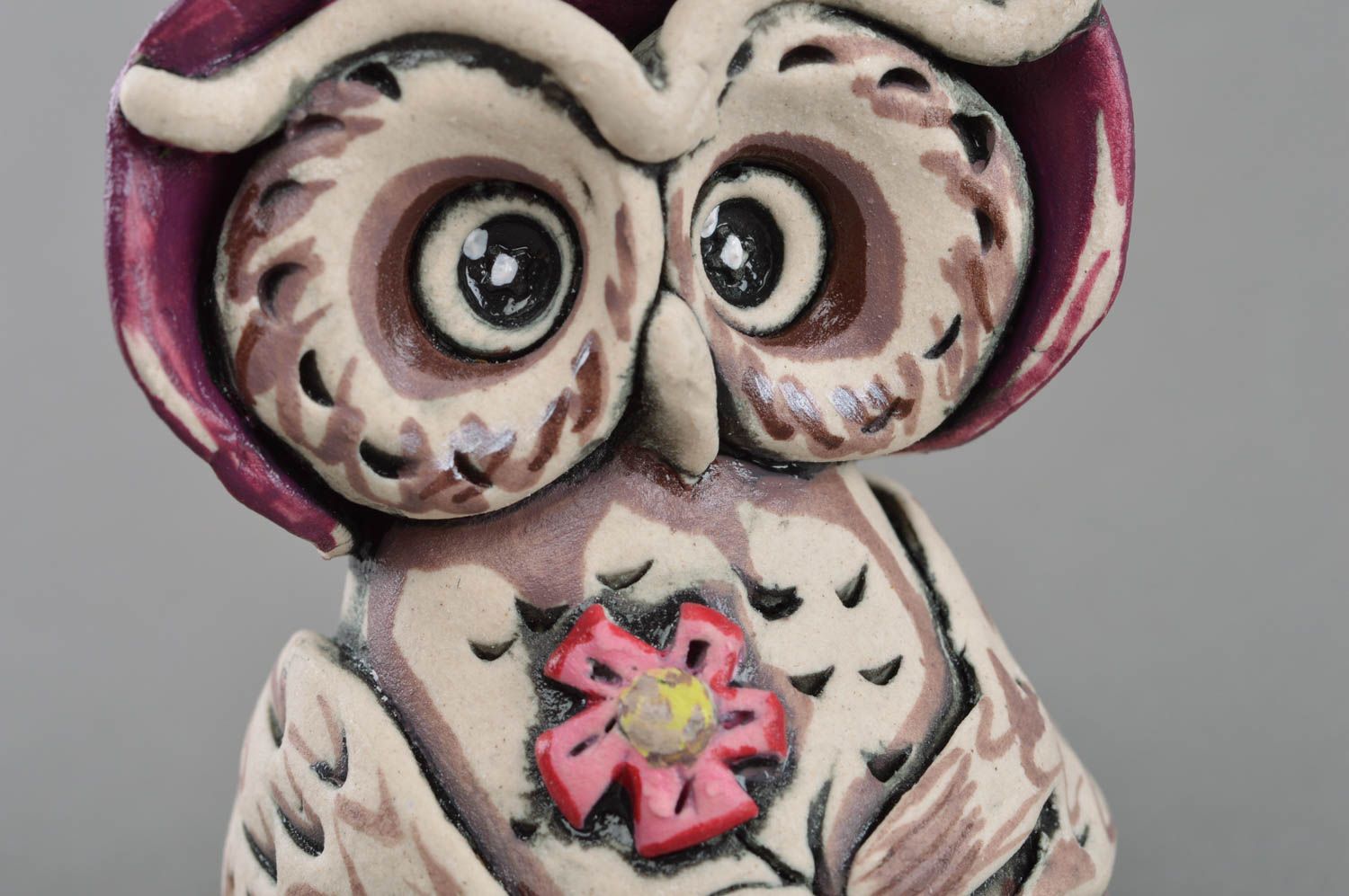 Figura de porcelana artesanal elemento decorativo regalo original Lechuza  foto 3