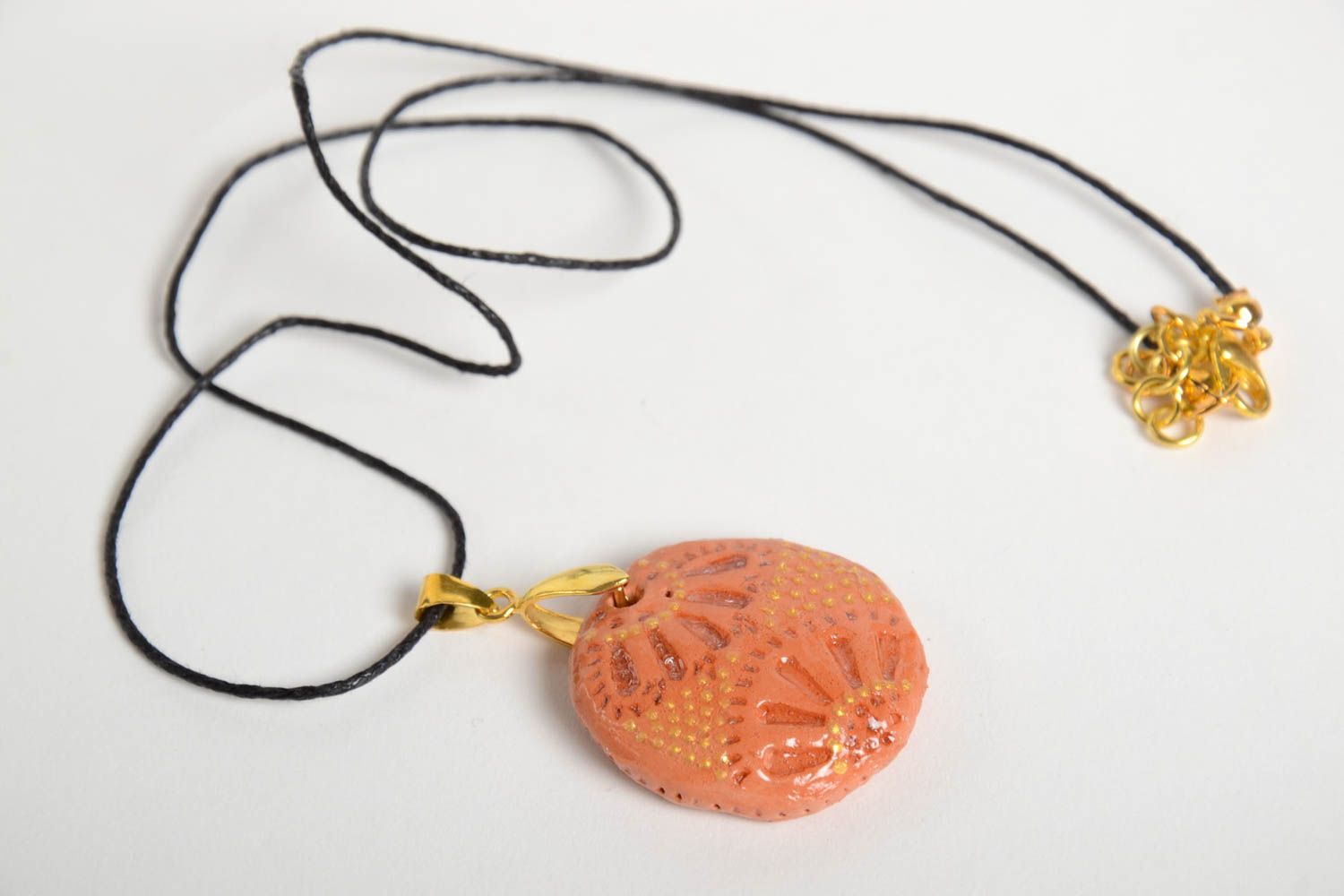 Handmade pendant unusual accessory clay jewelry gift ideas beautiful pendant photo 5