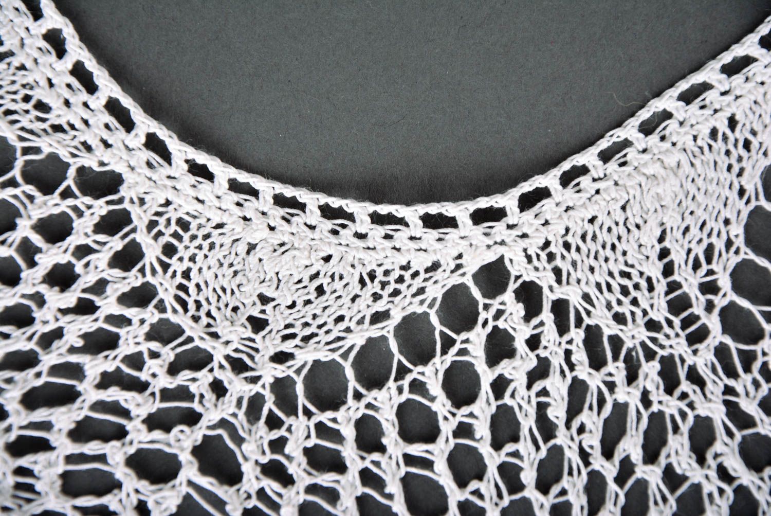 Handmade openwork collar crocheted feminine collar white elegant accessory photo 5