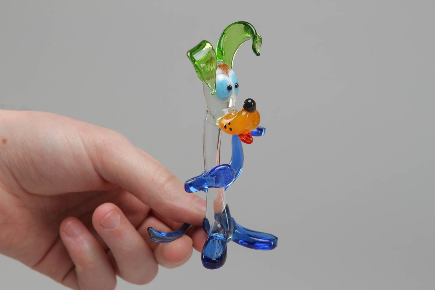 Figurine miniature en verre au chalumeau multicolore décorative faite main Chien photo 4