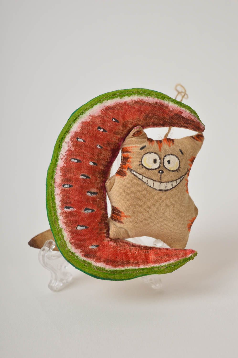 Peluche de animal hecho a mano juguete de tela gato objeto de decoración  foto 2