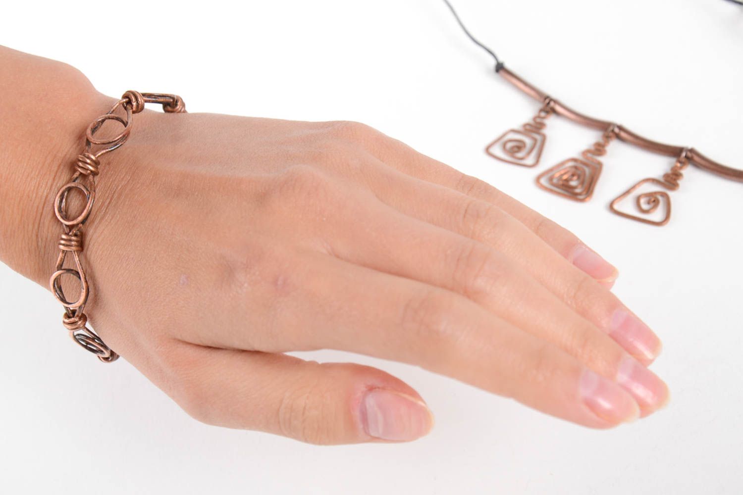 Handmade copper jewelry copper wire pendant copper bracelet copper jewelry photo 3