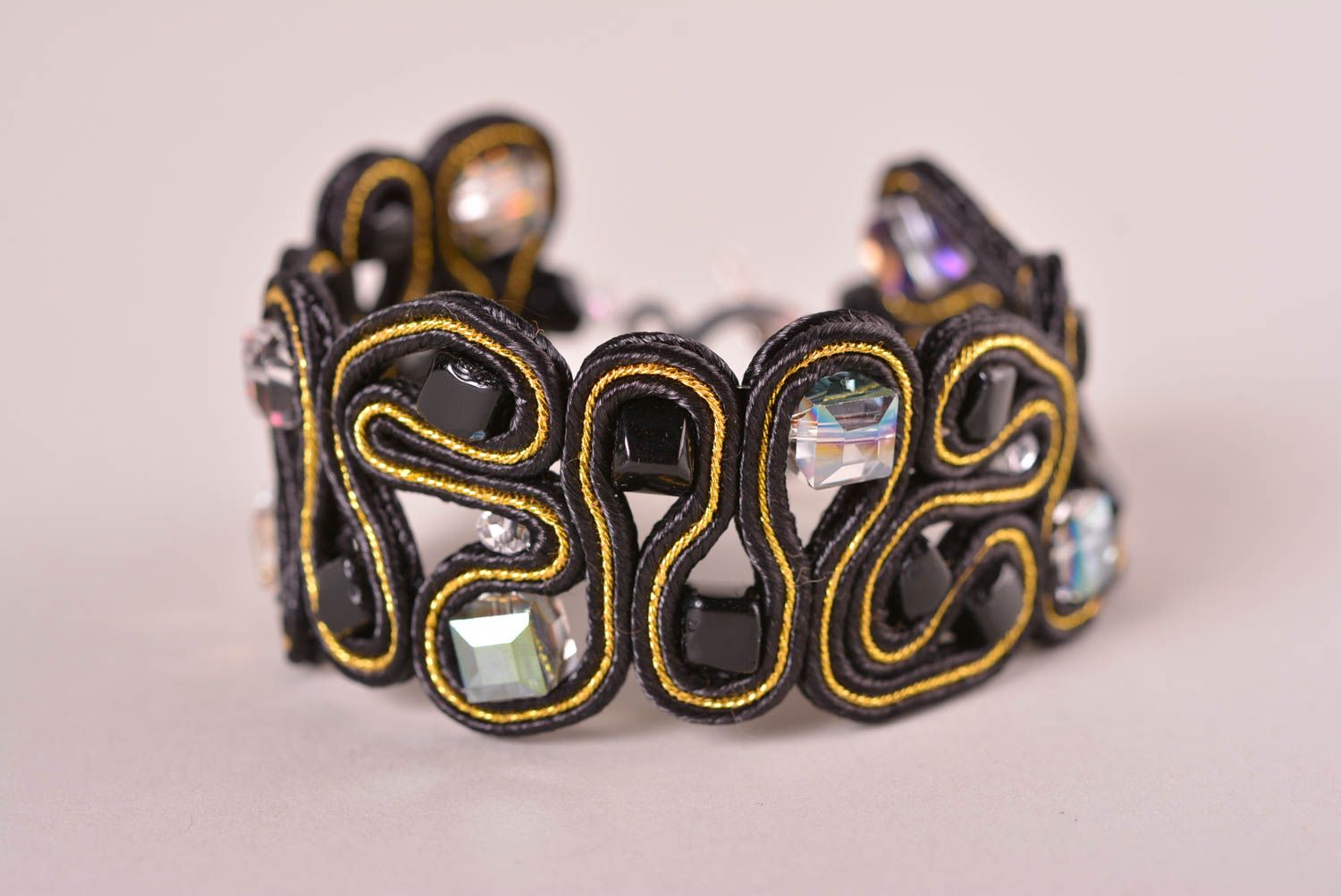 Stylish handmade soutache bracelet textile jewelry designs gifts for her  photo 1