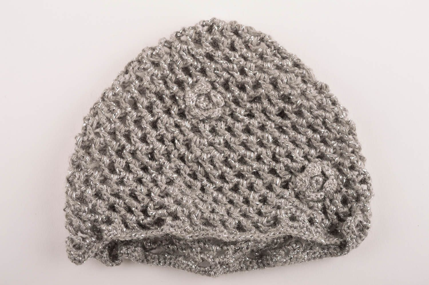 Chapeau tricoté fait main Bonnet enfant tricot Vêtement pour enfant gris photo 2