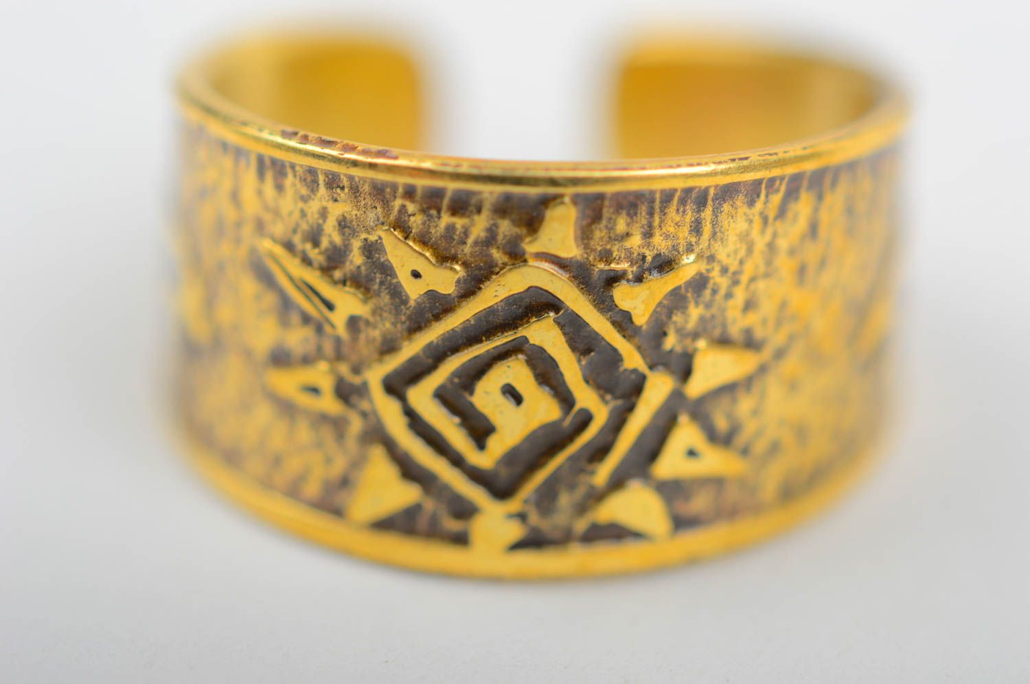 Handmade massive ring designer metal accessory cute ring made of brass photo 5