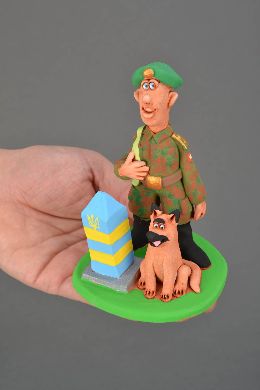 Painted ceramic figurine Border Guard photo 2